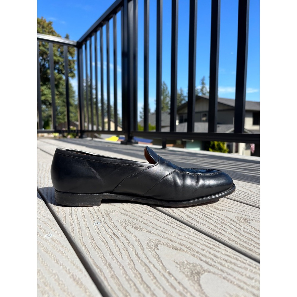 Edward Green Penny Loafers Flat Dress Shoes Men's Size US 10.5 D Black Leather - Picture 2 of 11